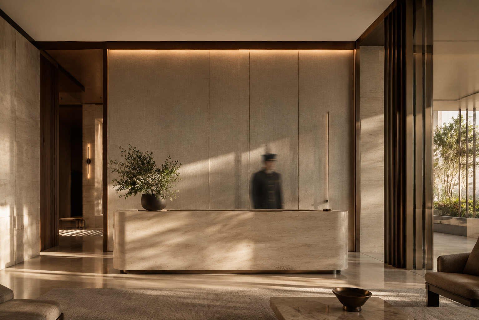 Savoy Concierge — front desk in a premium residential building